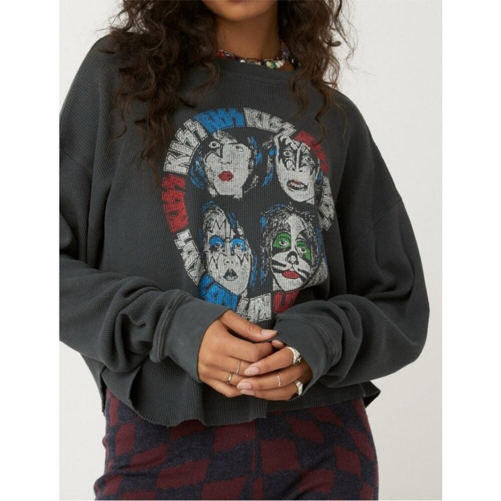 Daydreamer Kiss 1979 Dynasty Waffle Knit Long Sleeve Sz S